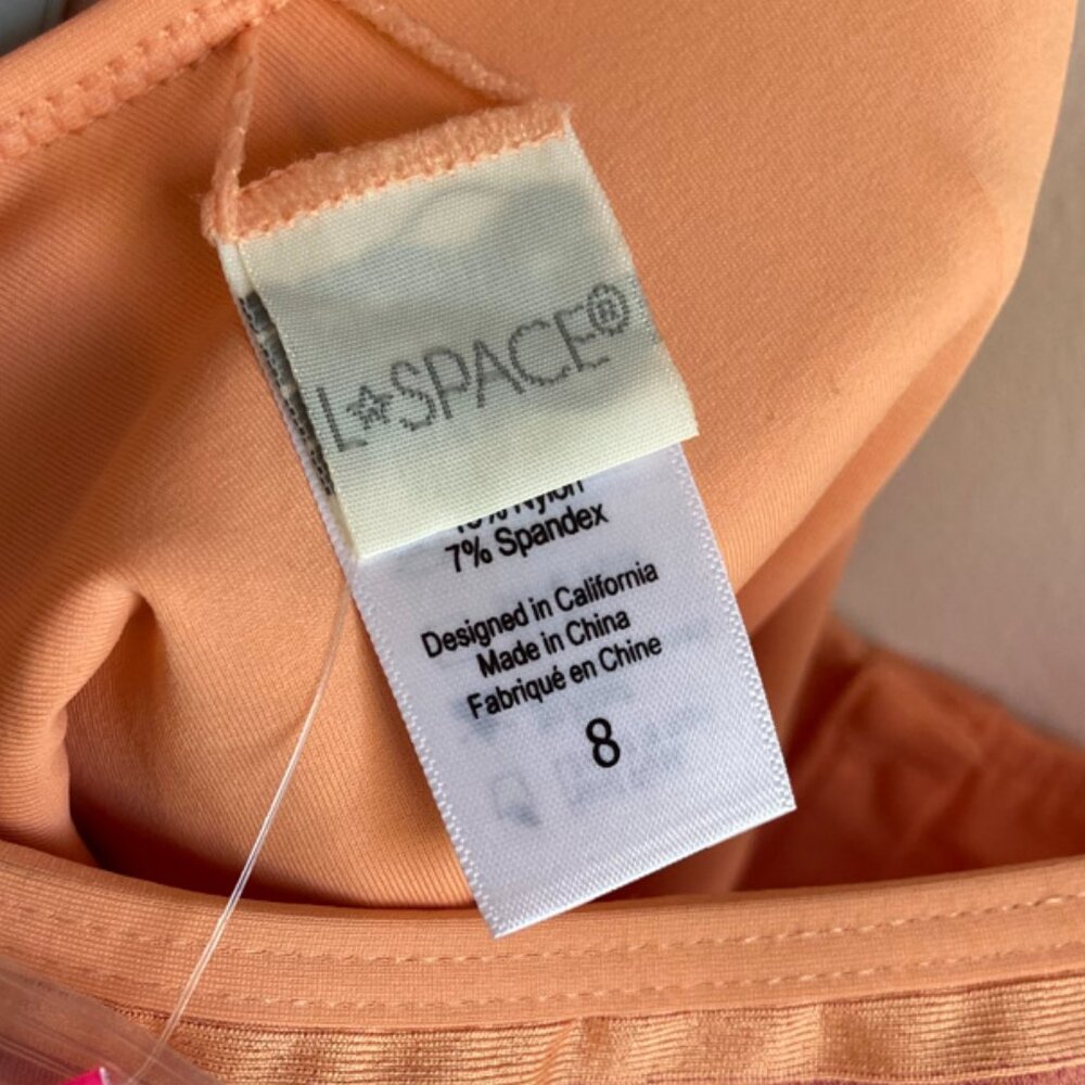 Nwot L*Space Tangy Orange Float On Ribbed One Pie… - image 5